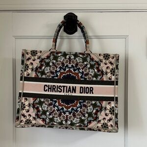 Dior Olive, Navy & Pink Kaleidoscope Book Tote